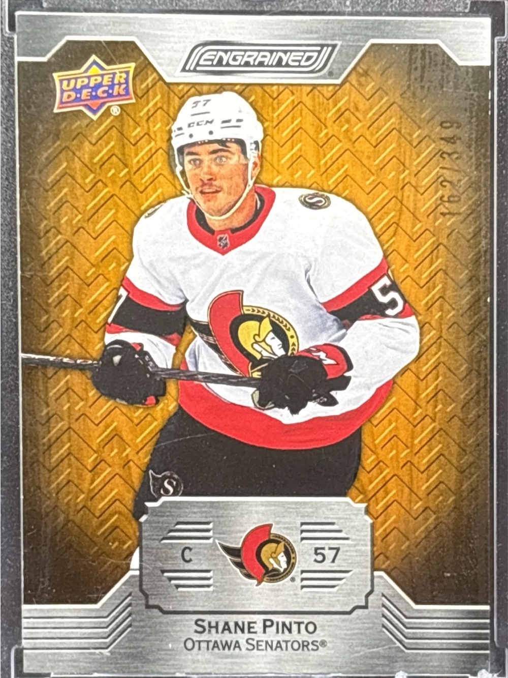 Upper Deck Engrained Shane Pinto Hockey Trading Card LE 162/349